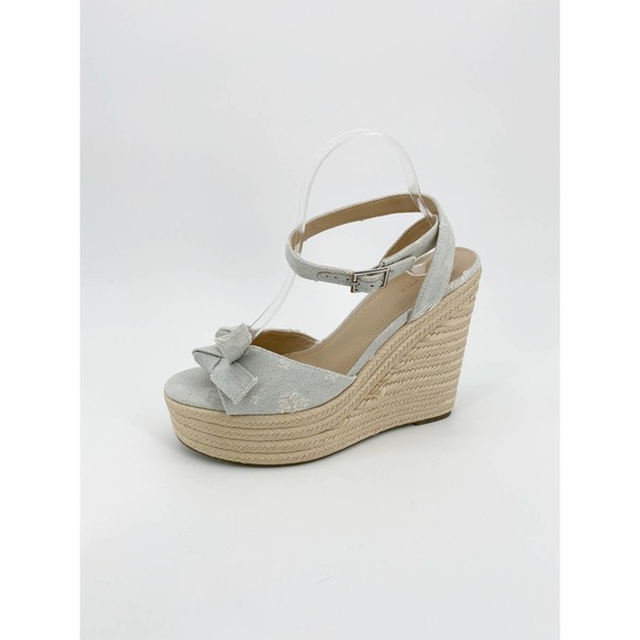 Kendall & Kylie Shoes - Kendall + Kylie Wedge Sandal Denim Distressed Heel